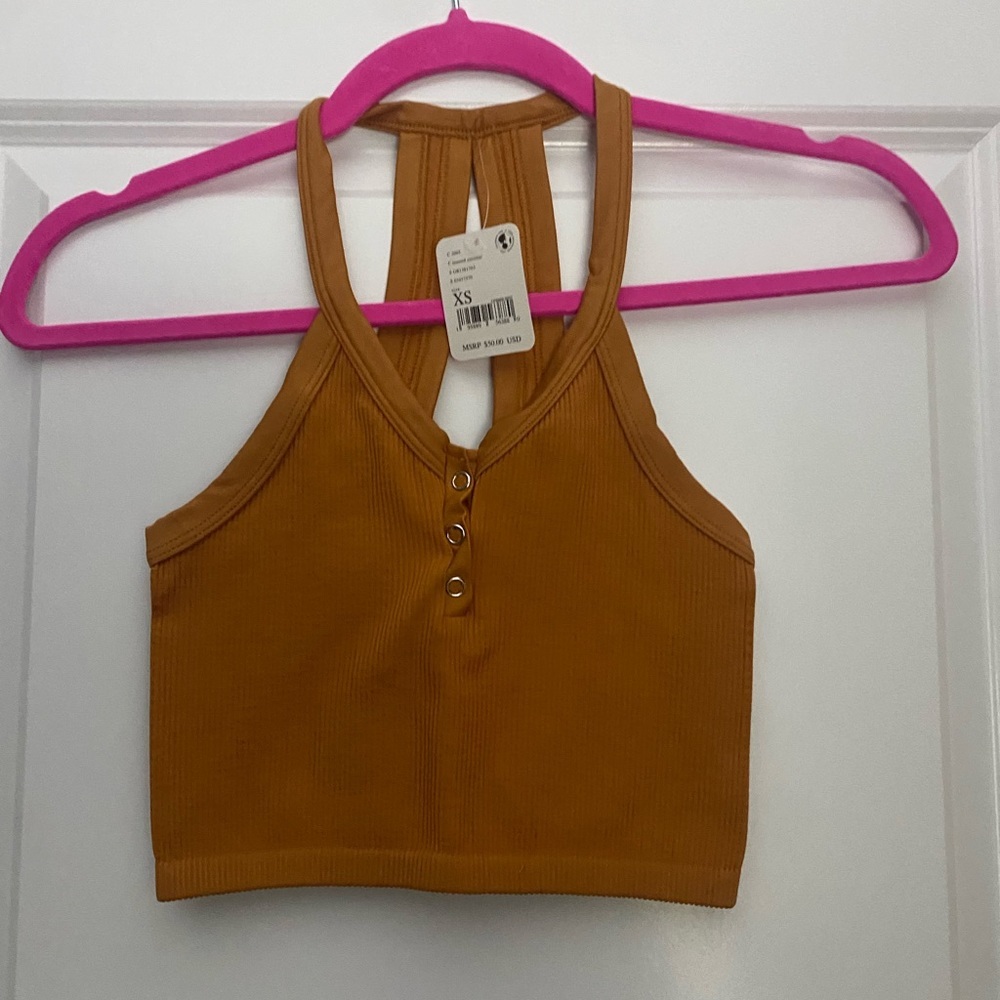 NWT Free People Movement Free Throw Henley in Toasted Coconut Size XS - Picture 4 of 7